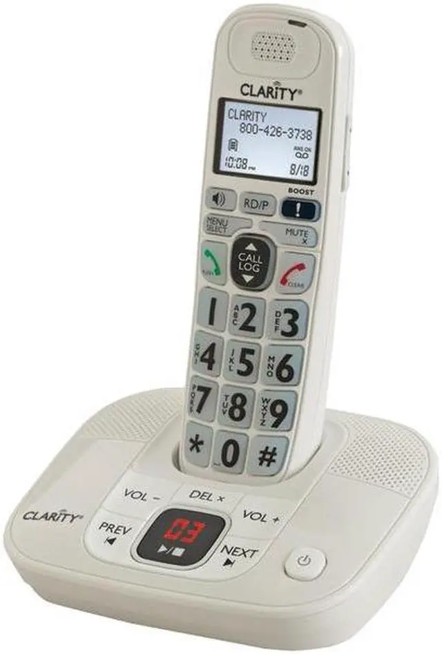 Alt view image 2 of 20 - Clarity D712 Digital DECT 6.0 Cordless Phone Integrated Answering Machine