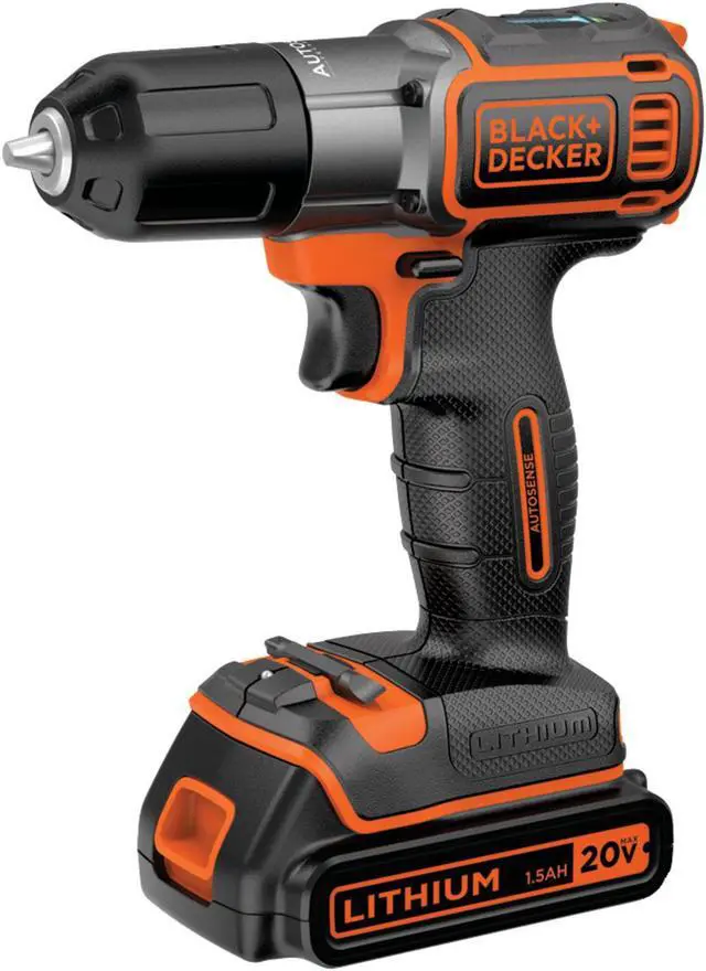 Alt view image 17 of 17 - Black & Decker BDCDE120C 20V MAX Lithium-Ion 3/8 in. Cordless Drill Driver Kit with Autosense Technology (2 Ah)