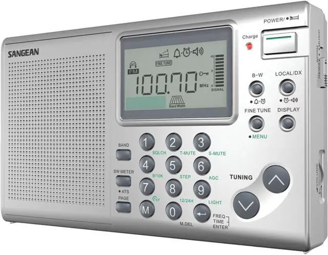 Alt view image 2 of 12 - Sangean - ATS-405 - Sangean ATS-405 Radio Tuner - 36 x FM, 36 x AM, 36 x SW PresetsLCD Display - Cable - Headphone - 4 x