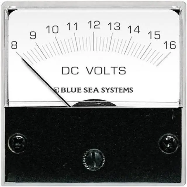 Main image of Blue Sea 8028 DC Analog Micro Voltmeter - 2" Face, 8-16 Volts DC [8028]