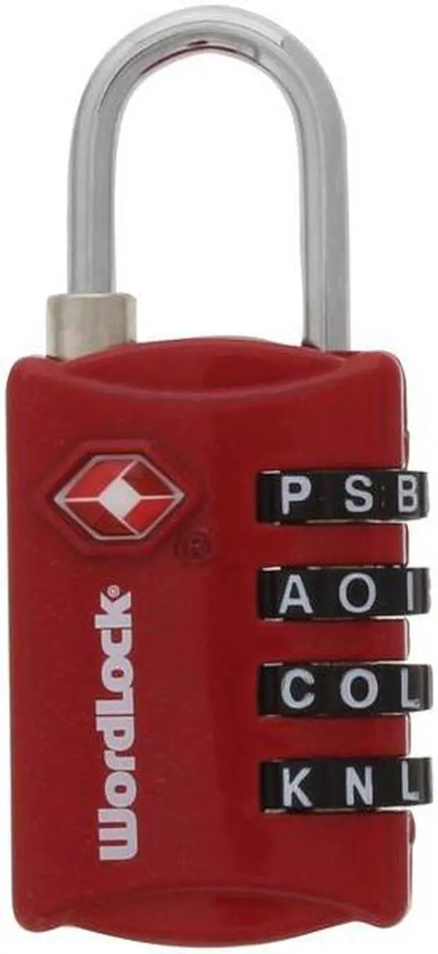 Alt view image 8 of 8 - Wordlock LL-206-RD TSA Approved Combination Luggage Lock – 4 Dial, Red