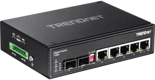 Alt view image 9 of 19 - TRENDnet 7-Port Industrial Gigabit DIN-Rail Switch, TI-G62, 5 x Gigabit Ports, 2 x Gigabit SFP Ports, IP50 Weather Rated, 14Gbps, NDAA TAA Compliant, Lifetime Protection