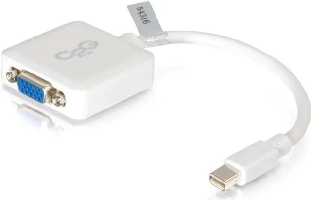 Alt view image 12 of 16 - C2G 8IN MINI DISPLAYPORT TO VGA ADAPTER CONVERTER MALE TO FEMALE ACTIVE WHITE -