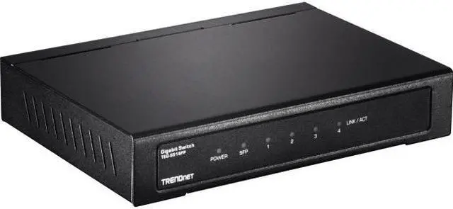 Main image of TRENDNET INC TEG-S51SFP REAR PORT 4-PORT GIGABIT SWITCH WITH SFP SLOT (METAL),LIMITED LIFETIME WARRANTY