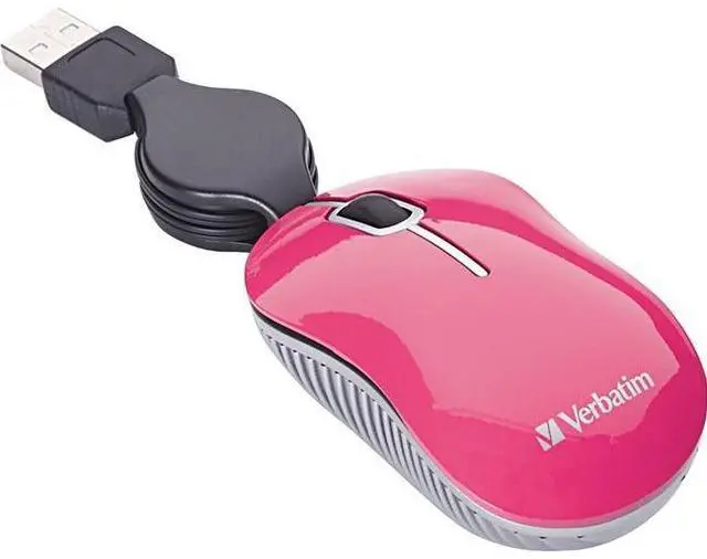 Alt view image 4 of 10 - Verbatim 98618 Mini Travel Mouse Commuter Series - Mouse - Optical - Wired - Usb - Pink