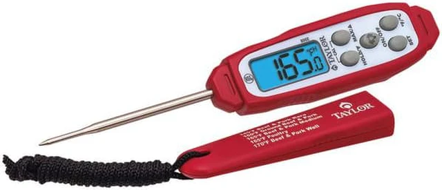 Alt view image 9 of 11 - Taylor Grillworks Waterproof Digital Instant Read Thermometer, Red