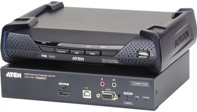 Alt view image 3 of 7 - Aten 4K HDMI Single Display KVM over IP Transmitter with PoE