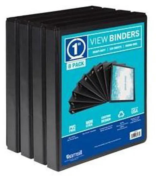 Alt view image 3 of 12 - Samsill Durable 1" 3-Ring View Binders Black (S88430)