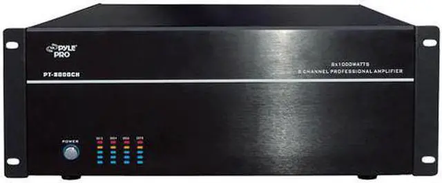 Alt view image 10 of 13 - New Pyle Pt8000ch 19" Rack Mount 8000W 8 Ch Stereo Mono Amplifier Amp 8 Channel