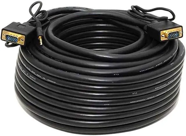 Alt view image 4 of 13 - Monoprice 100Ft Super Vga Hd15 M/M Cable W/ Stereo Audio And Triple Shielding