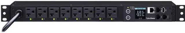 Alt view image 7 of 7 - CYBERPOWER PDU41002 Switched PDU 20A 1u 8 Out 120V