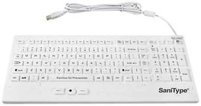 Alt view image 2 of 5 - SaniType Washable Rugged-Point Heavy-Duty Hygienic Keyboard KBSTRC105SPIW