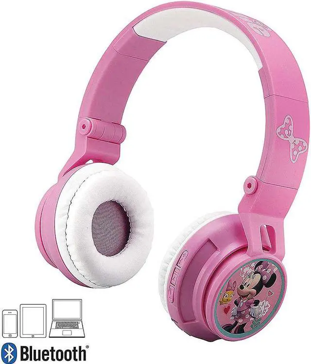 Alt view image 3 of 10 - minnie mouse bluetooth headphones for kids wireless rechargeable kid friendly sound minnie mouse