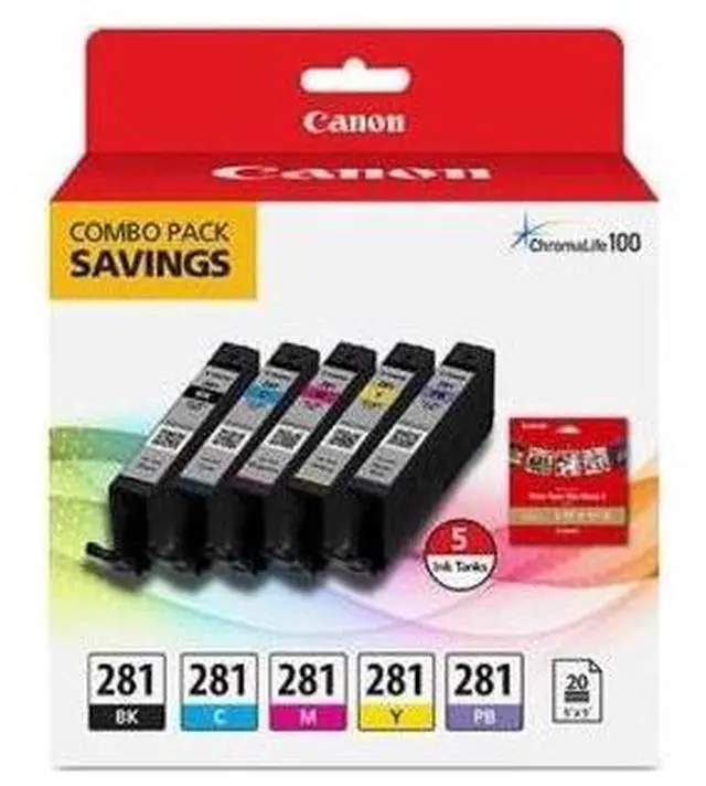 Alt view image 3 of 10 - Canon CLI-281 Ink Cartridge/Paper Kit Combo Pack Ink Cartridge/Paper Kit