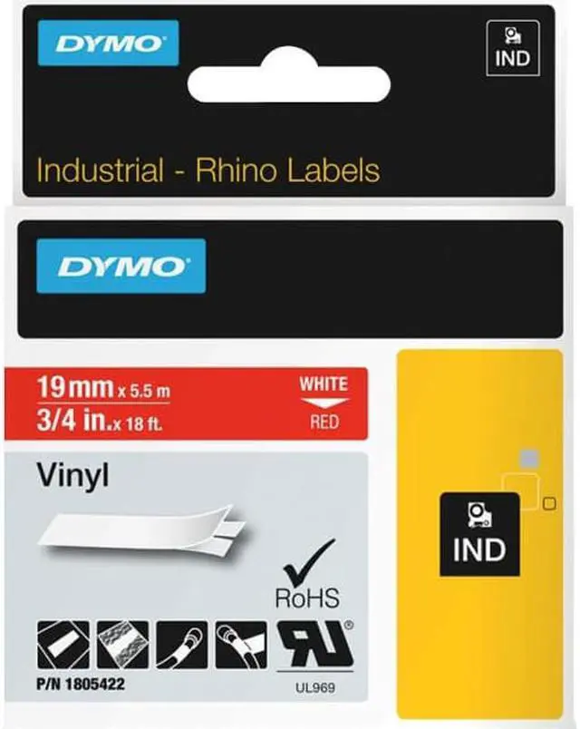 Alt view image 2 of 2 - Dymo White on Red Color Coded Label