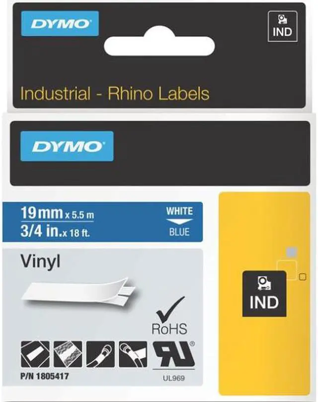 Alt view image 6 of 12 - DYMO IND Vinyl Labels 3/4"