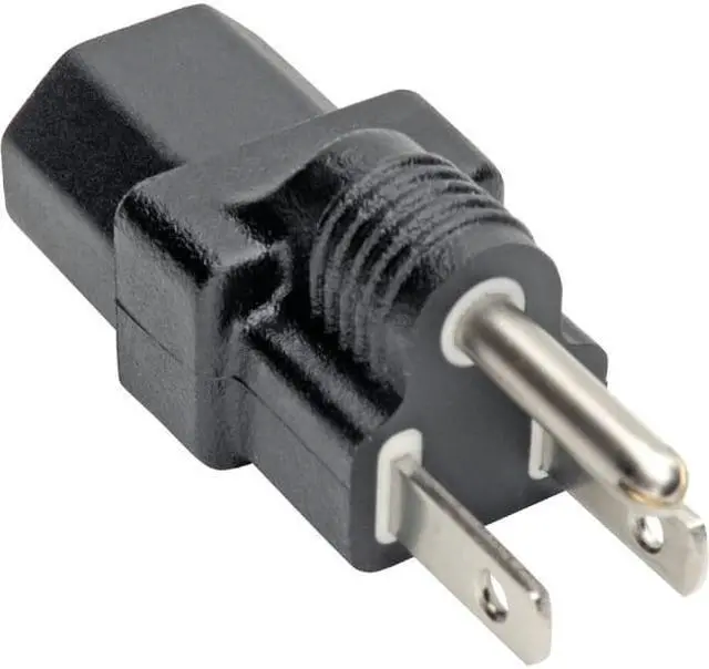 Alt view image 3 of 13 - Tripp Lite P006-000 NEMA 5-15P to IEC-320-C13 Power Cord Adapter - 10A, 125V, Black