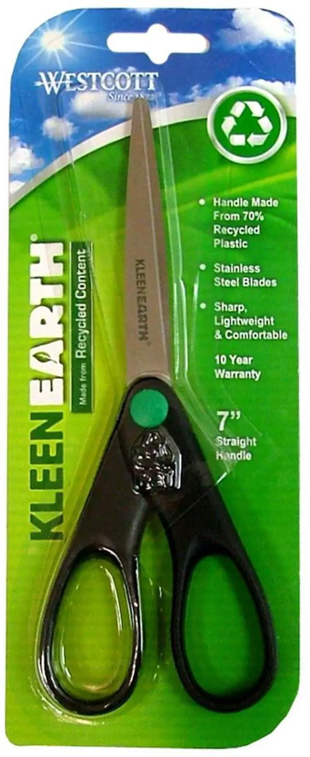 Alt view image 4 of 9 - Westcott KleenEarth Recycled Stainless Steel Scissors 7" Long Black 44218