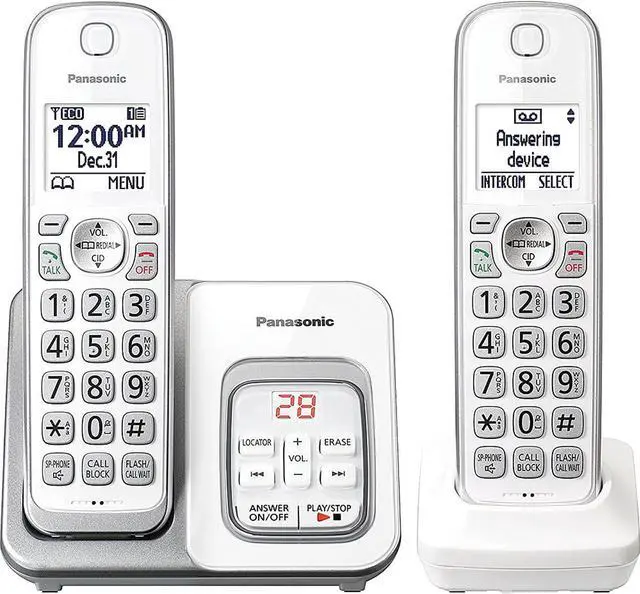 Alt view image 6 of 20 - Panasonic KX-TGD532W Cordless Phone With 2 Handset Phones