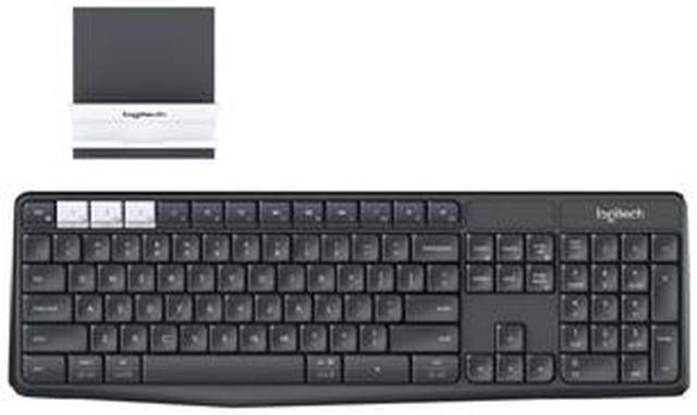 Alt view image 8 of 20 - Logitech K375s Multi-Device Wireless Keyboard and Stand Combo 920-008165 Black Bluetooth Wireless Standard K375s Multi-Device Wireless Keyboard and Stand Combo