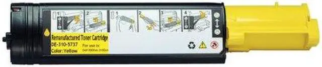 Alt view image 2 of 6 - Dell K4974 Yellow Toner Cartridge K5361, 310-5729, 3105729, NTC5361