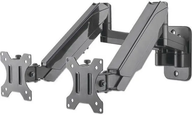 Alt view image 6 of 20 - Manhattan Universal Gas Spring Dual Monitor Wall Mount 461627