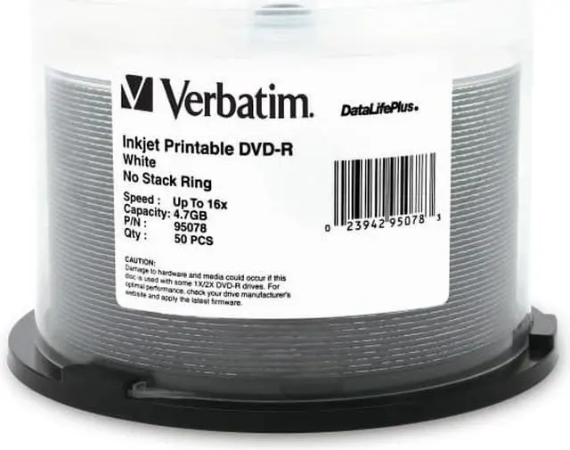 Alt view image 3 of 6 - 50PK DVD-R 16X 4.7GB WHITE