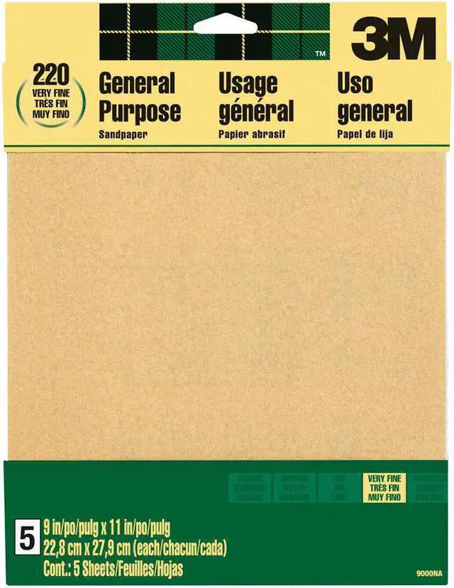 Alt view image 2 of 3 - 3m 9in. X 11in. Extra Fine Paint, Wood, Metal Sandpaper Sheets 9000NA