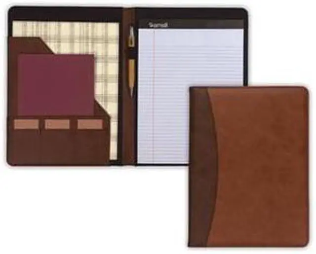 Alt view image 3 of 10 - Samsill Two-Tone Padfolio-Spine Accent 10 3/5w x 14 1/4h Tan/Brown 71656