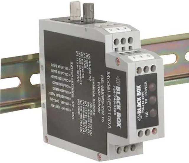Alt view image 4 of 8 - Black Box Din Rail Rs-232/rs-485 To Fiber Driver
