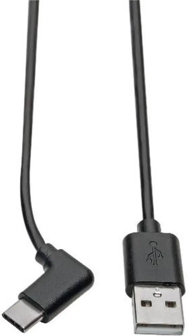 Alt view image 6 of 10 - Tripp Lite USB 2.0 USB A to USB C M/M Right-Angle Hi-Speed Cable U038006CRA