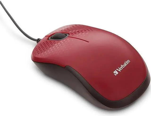Alt view image 7 of 16 - Verbatim Silent Corded Optical Mouse - Red