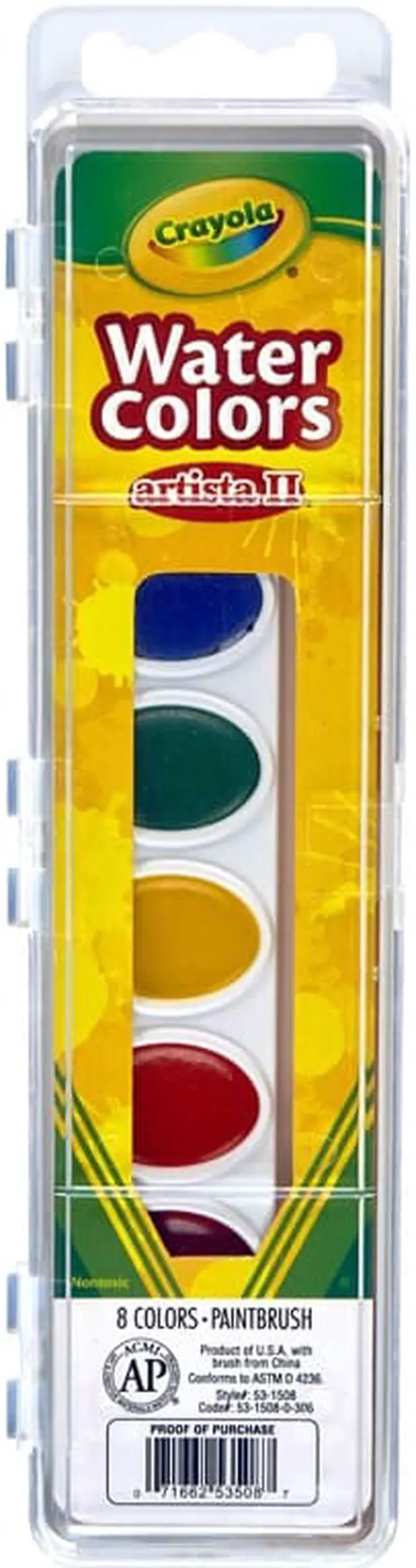 Alt view image 9 of 19 - Crayola Watercolors,8st,Oval,Ast 531508