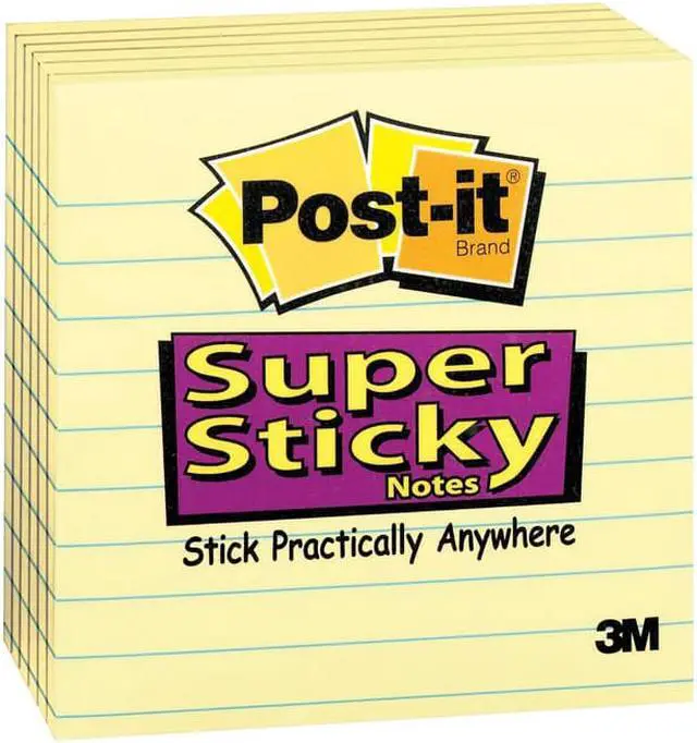 Alt view image 5 of 13 - 3M Company MMM6756SSCY Post-It Super Sticky Notes 4X4 6Pk Lined
