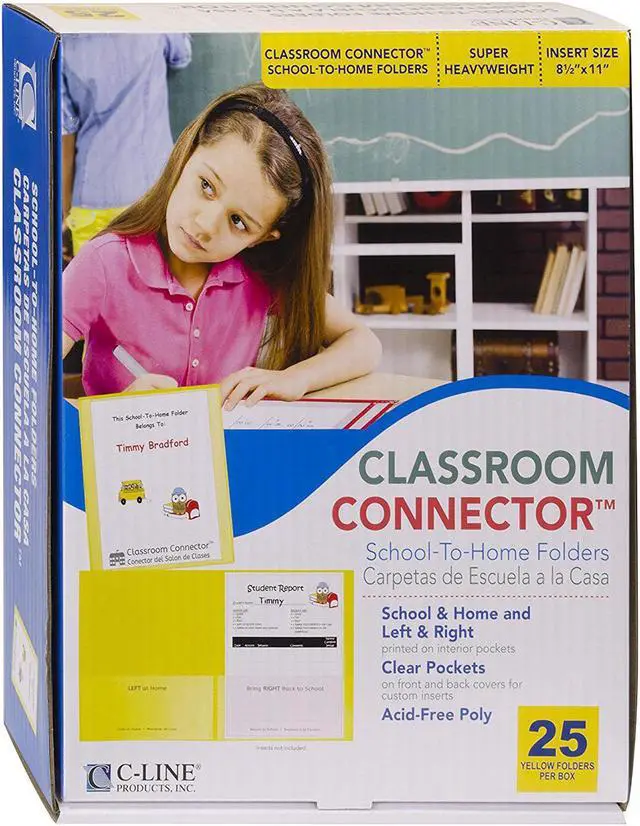 Alt view image 9 of 20 - C-Line Classroom Connector Folders 9"x11-3/4" 25/BX Yellow 32006