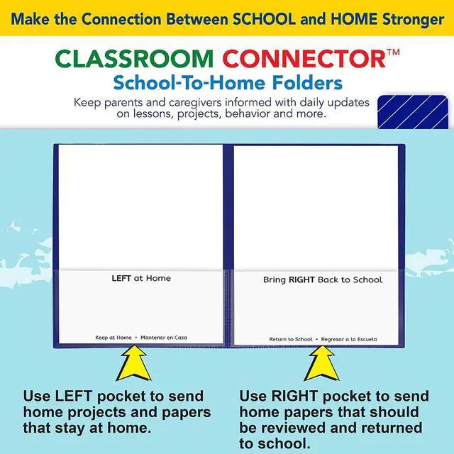 Alt view image 8 of 19 - C-Line Classroom Connector Folders 9"x11-3/4" 25/BX Blue 32005