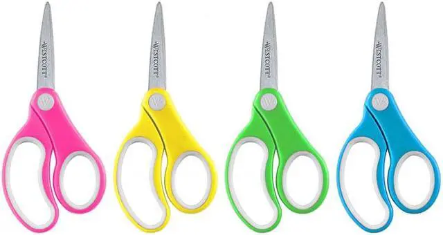 Alt view image 6 of 11 - Westcott Junior Scissors Pointed Tip 5" Full 12/PK STST/AST 15972