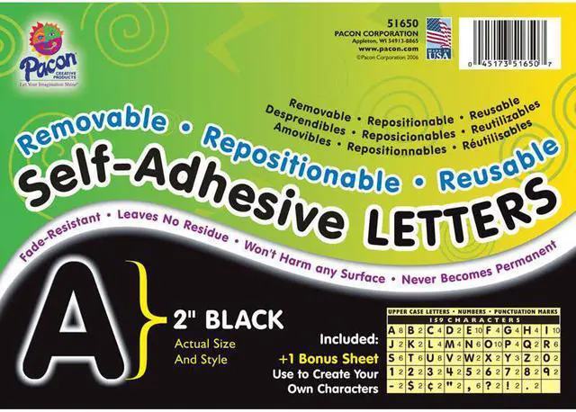 Alt view image 7 of 7 - Pacon Self-Adhesive Removable Letters