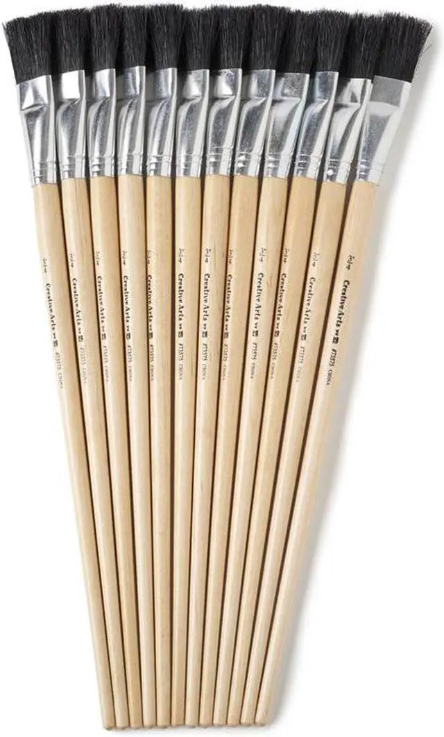 Alt view image 2 of 9 - Charles Leonard 73575 Long Handle Easel Brush- Size 18- Natural Bristle- Flat- 12/Pack