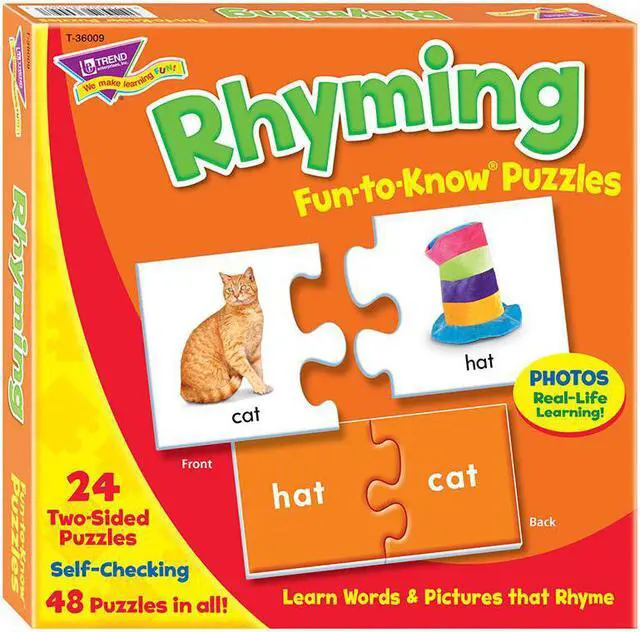 Alt view image 6 of 13 - Trend Enterprises Trend Fun-To-Know Early Childhood Puzzles Rhyming T36009