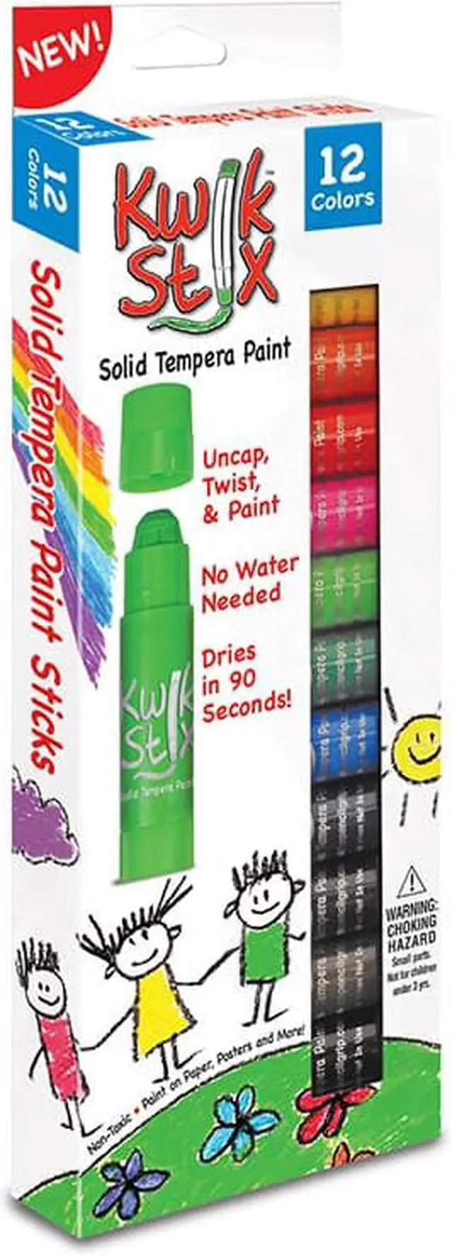 Alt view image 5 of 10 - The Pencil Grip Kwik Stix Solid Tempera Paint Sticks 12/PK Ast 602