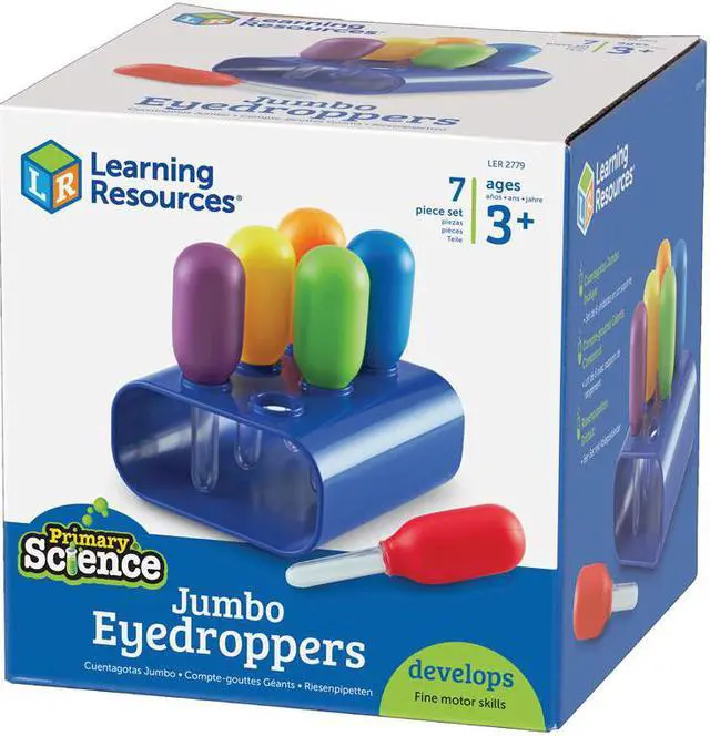 Alt view image 7 of 15 - Learning Resources Primary Science Jumbo Eyedroppers with Stand (LER2779) LER2779 LEARNING RESOURCES