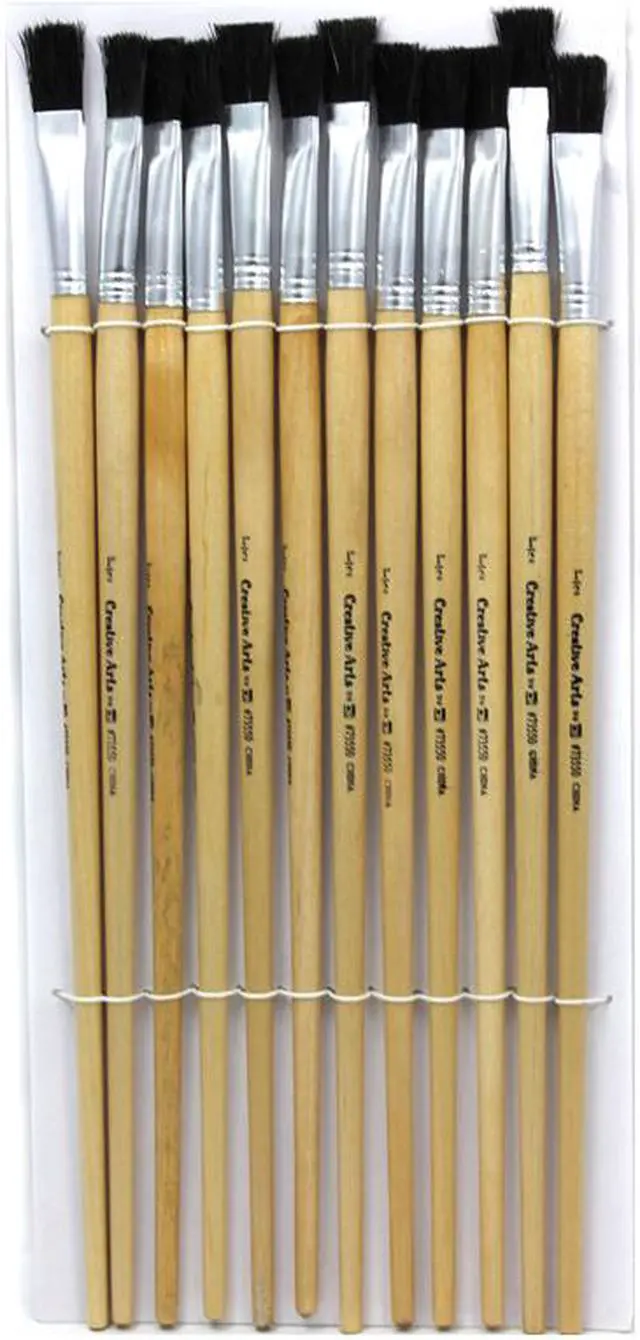Alt view image 2 of 7 - Charles Leonard Long Handle Easel Brush Size 12 Natural Bristle Flat 12/Pack 73550