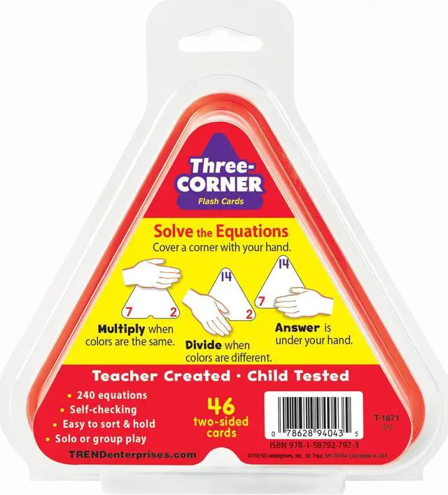 Alt view image 6 of 19 - TREND Multiplication/Division Three-Corner Flash Cards, 8 & Up, 48/Pack