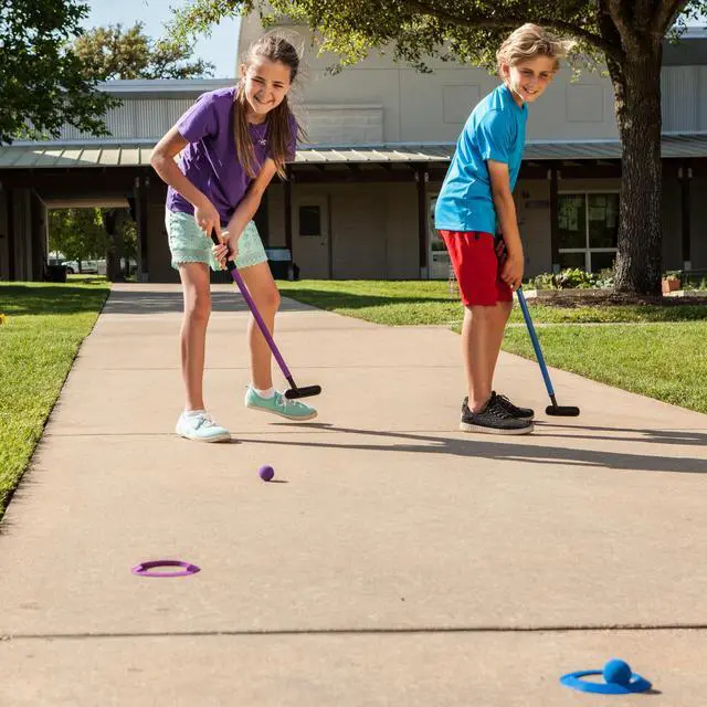 Alt view image 5 of 14 - Champion Sports MGSET Mini Golf Set - 12 Balls/6 Putters/18 Rings/3 Target Holes