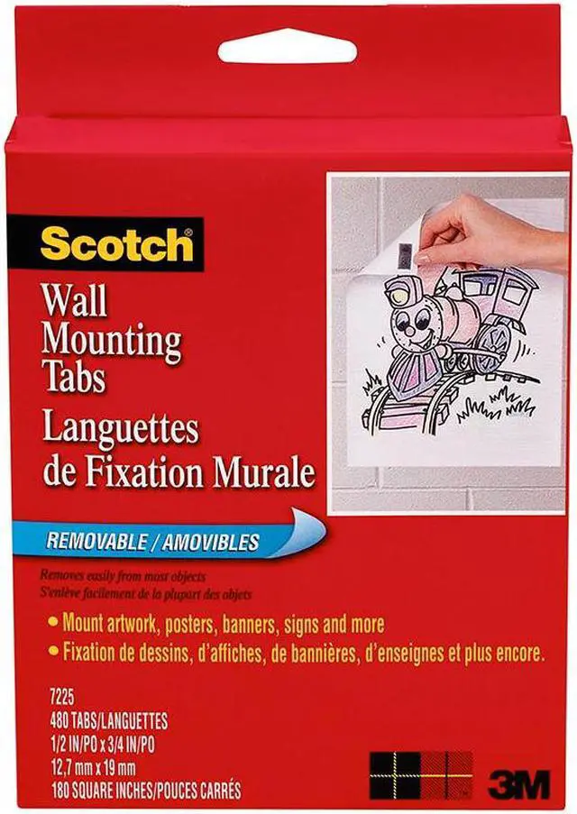 Alt view image 6 of 15 - Scotch Tape,Wall,Mntg,Tab,480/Pk 7225