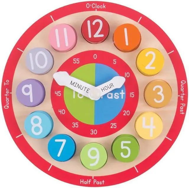 Alt view image 6 of 9 - Wooden Teaching Clock