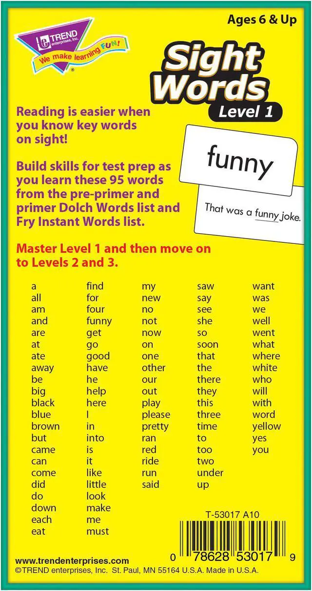 Alt view image 6 of 19 - Trend Skill Drill Flash Cards, 3 X 6, Sight Words Set 1 T53017