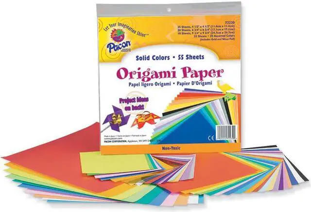 Alt view image 5 of 8 - Pacon Origami Paper, 30lb, 9.75 X 9.75, Assorted Bright Colors, 55/Pack 72230