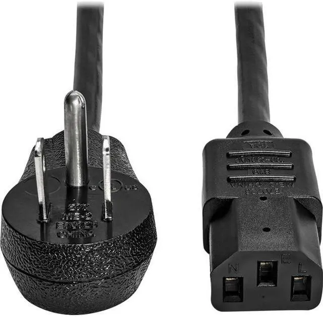 Alt view image 8 of 14 - Tripp Lite Model P006-006-15D 6 ft. Desktop Computer AC Power Cord, Right-Angle NEMA 5-15P to C13 - 10A, 125V, 18 AWG, 6 ft. Black